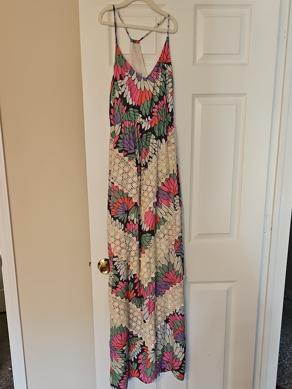 Judith March Floral Maxi Dress in Cream, Pink, Purple, Green